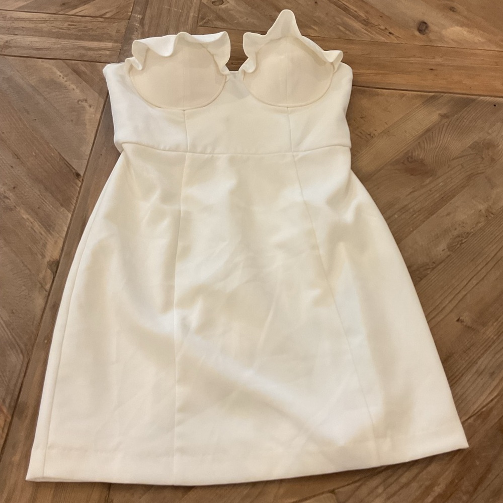 NBD Strapless Ruffle White‎ Mini Bustier Dress - Picture 2 of 7